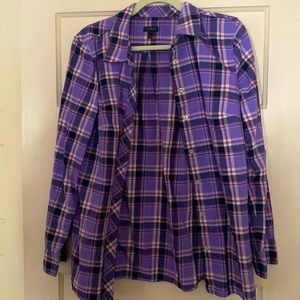 Talbots button down plaid shirt, cotton blend size Large